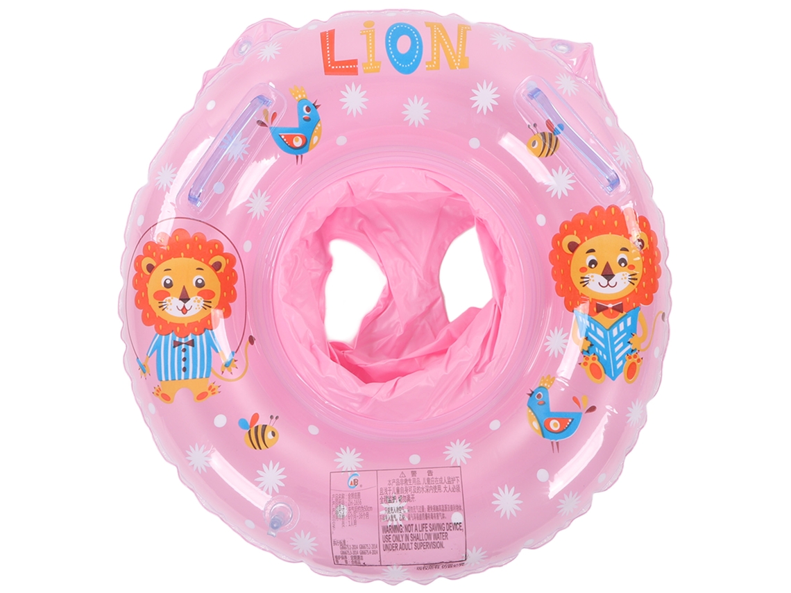 Flotador Para Bebé Con Dos Asas, Asiento Seguro, Pvc Impermeable, Color Rosa León.