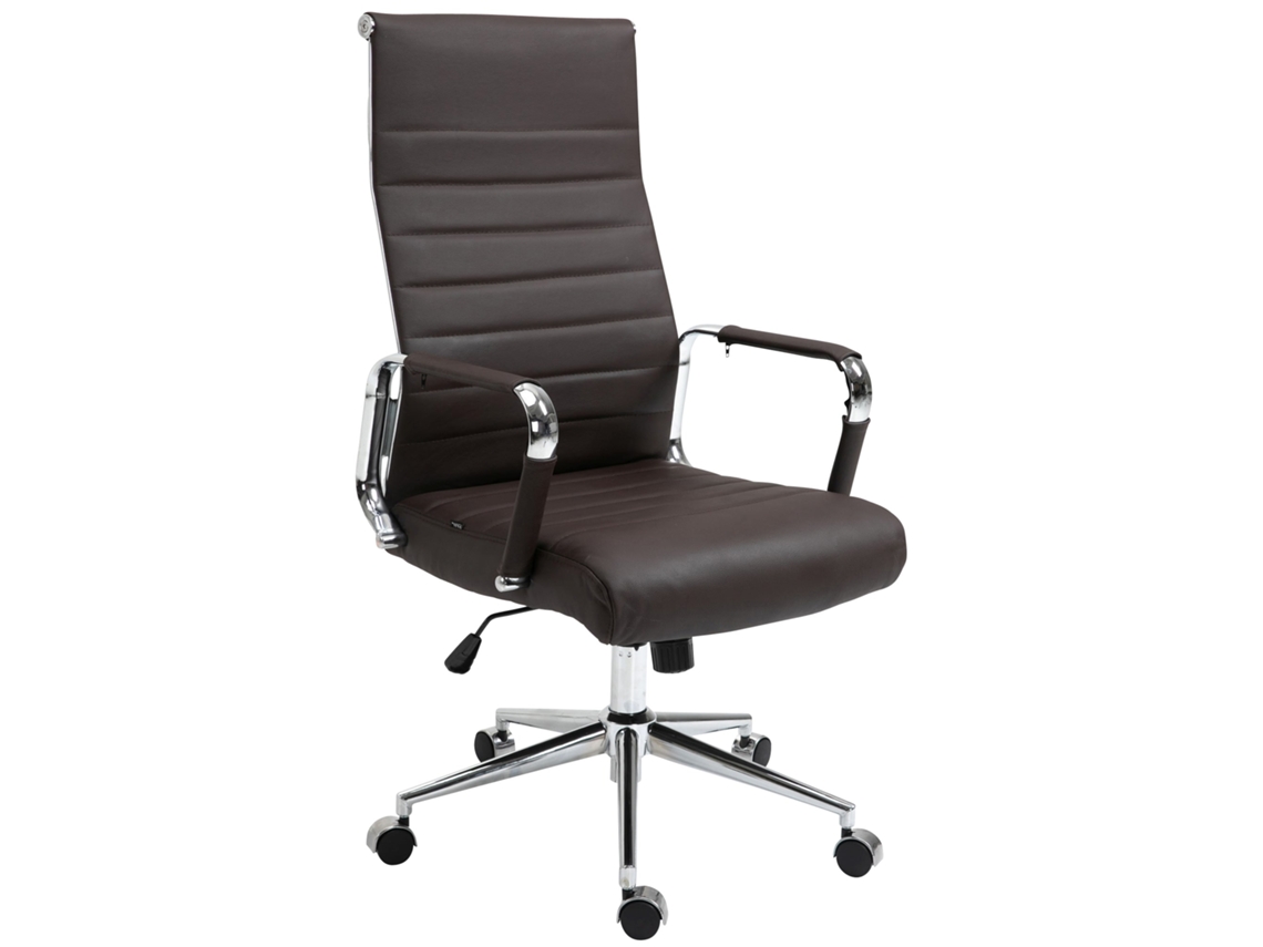 Silla De Oficina Kolumbus En Cuero Original marrom CLP
