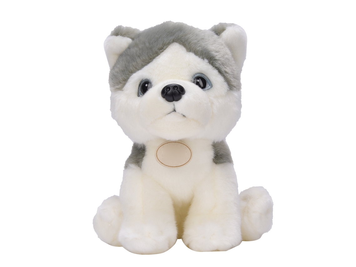 Brinquedo De Pelúcia Cachorro Fofo Husky 25cm Material Macio Seguro Decorativo Presente