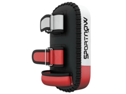 Espinilleras Muay Thai Kickboxing Cuero Sintético 0,4kg Negro Rojo Blanco
