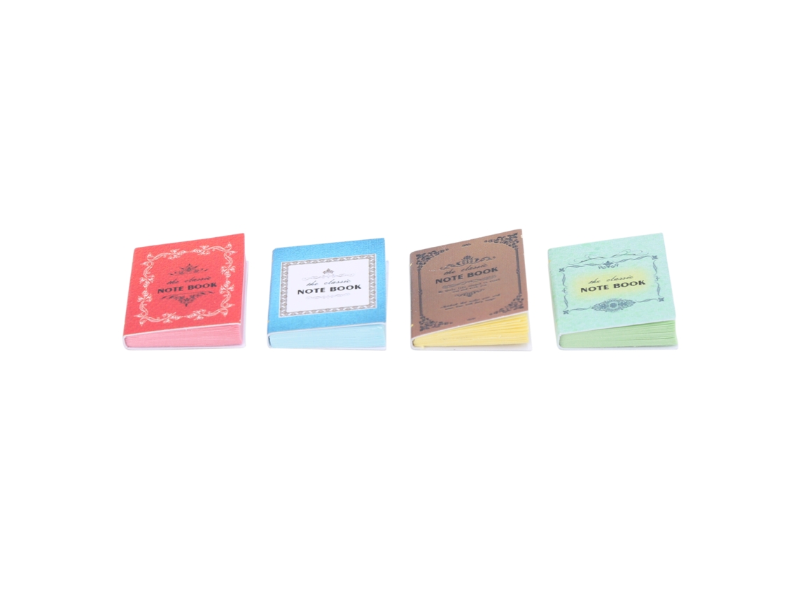 Ats-4pcs Libros Miniatura 1:12 Escala Para Casa De Muñecas Decoración Accesorios De Juguete