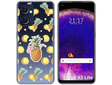 Carcasa Oppo Find X5 Lite 5G TUMUNDOSMARTPHONE Dibujos Transparente Piña Multicolor