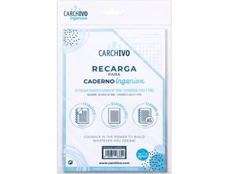 Recarga para Cuadernos INGENIOX Blanco (A5 - Cuadriculado - 50 Hojas)