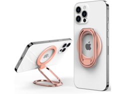 Soporte De Anillo Magsafe Con Agarre Extraíble Y Carga Inalámbrica Para Apple Ushion Magnético Con Soporte De Anillo Rosa