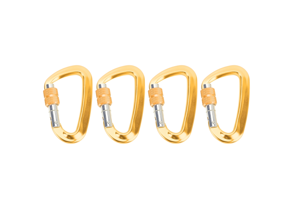 4 Hebillas En D Para Montañismo Con Gancho De Seguridad Antideslizante Para Senderismo Y Camping (color Dorado)