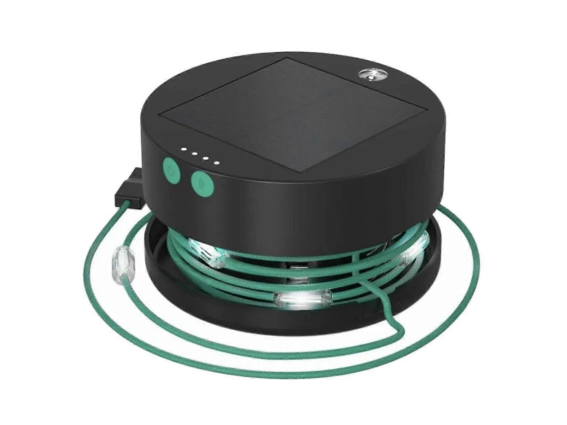 Rebe-luces De Camping Solar Led Con Cargador De Teléfono, 4 Modos, Luz Flash, Resistente A Salpicaduras, 18ft Cordón Negro