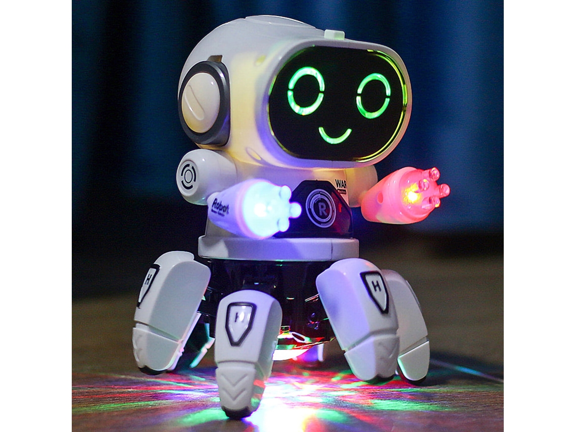 Juguetes Robot Para Niños Niñas Caminando Bailando Robot Juguetes Con Luces Intermitentes Y Música Blanco Gertiz
