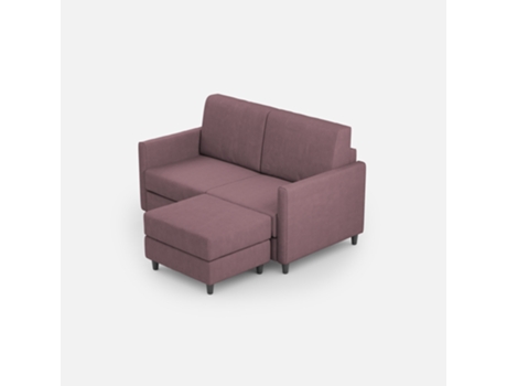 Sofá de 2 plazas (dos asientos de 60 cm) pouf Dimensiones Ancho 138 Fondo 155 Color ciruela ITYHOME