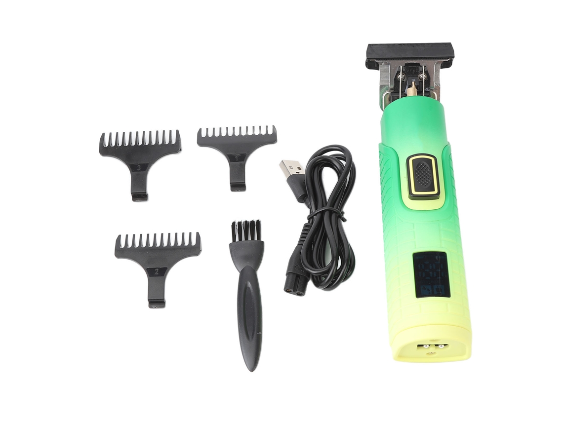Aparelho De Cortar Cabelo Recarregável Com Gravura De Cabeça De Óleo, Tela Lcd E Motor Potente Para Barbeiro Profissional