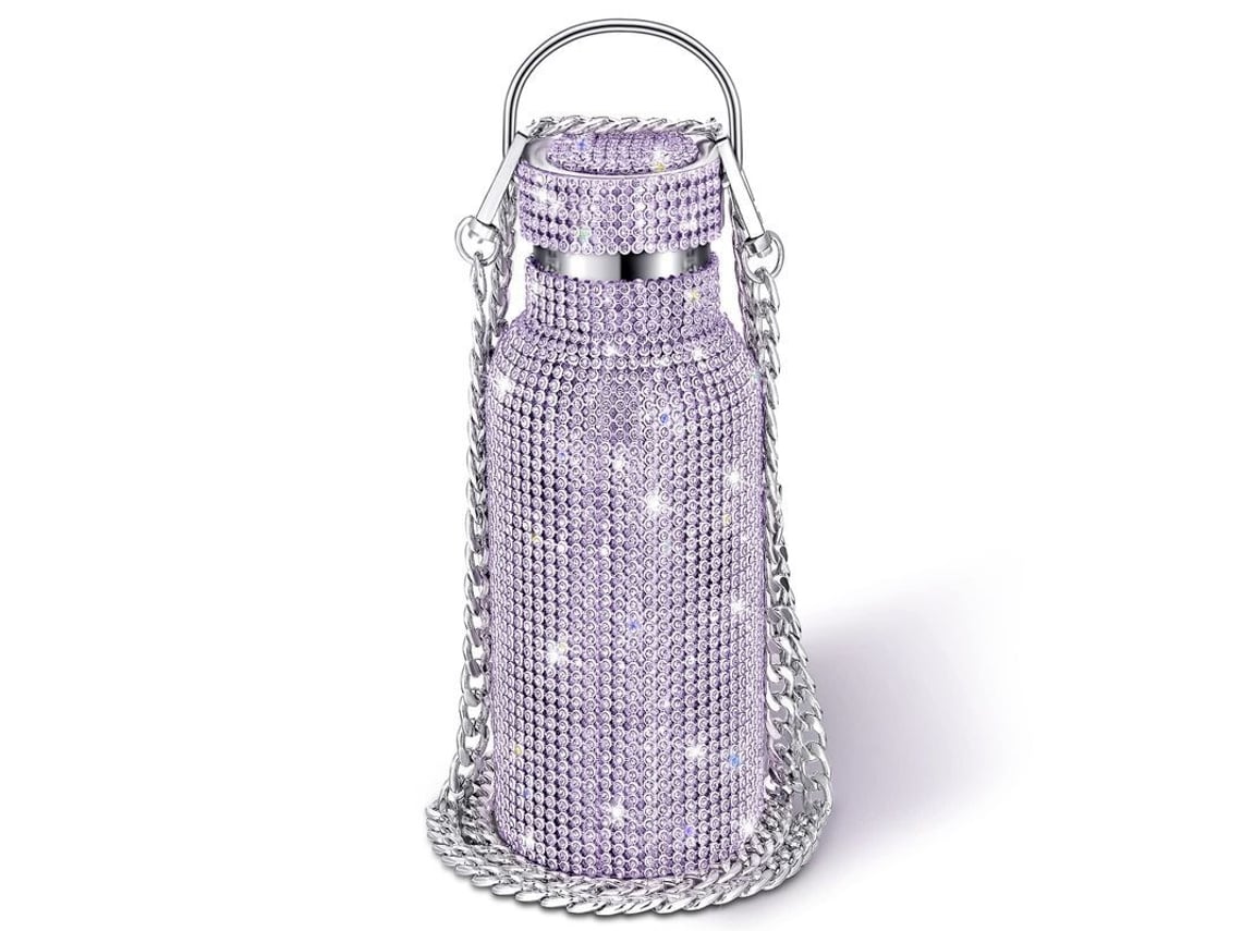 2026-44990-botella Térmica De Acero Inoxidable Con Strass Linjou Color Lila Claro 500 Ml
