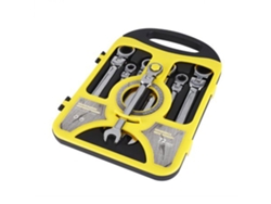 Llave de trinquete multifuncional de 7 piezas con cabezal flexible de 8-19 mm