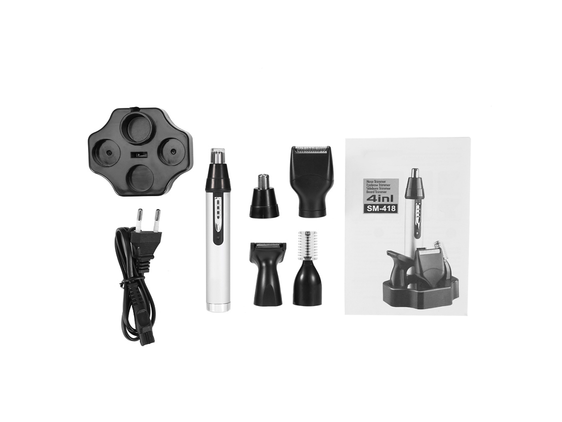 Set De Cepillo Eléctrico Portátil 4 En 1 Para Barba, Nariz, Orejas Y Cejas - Cuidado Personal Masculino