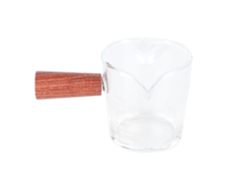 Vaso de vidrio de doble boca con mango de madera, resistente al calor, utensilio de cocina para el hogar