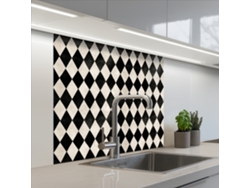 Paneles clásicos para salpicadero de cocina - Estándar - Negro 80x80 cm