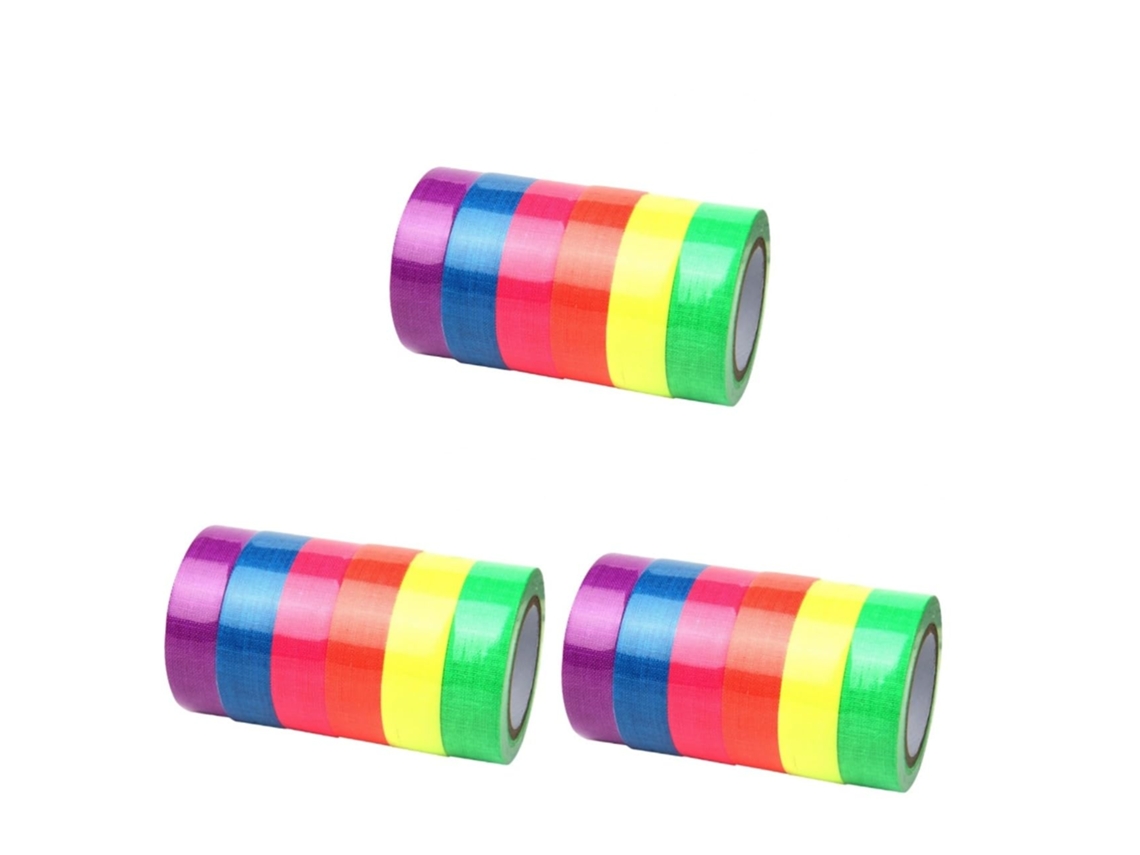 18 Rollos De Cinta Fluorescente Uv De Neón Para Eventos Festivos Y Escenarios.
