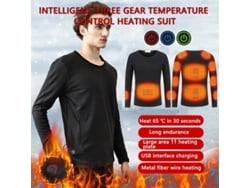 3xltengoo 11 Zonas Calefacción Ropa Interior 3 Niveles Control Inteligente Camiseta Eléctrica Usb Invierno Adultos Manga Larga Felpa