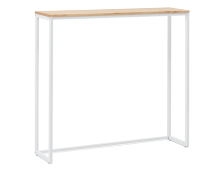 Consola Recibidor iCub Eco-Line 118x30x80cm Blanca en madera maciza de pino acabado natural estilo nórdico Industrial BOX FURNITURE