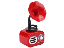 Mini altavoz inteligente Bluetooth retro, altavoz portátil, reproductor de música para escritorio, portátil, rojo Yunzii