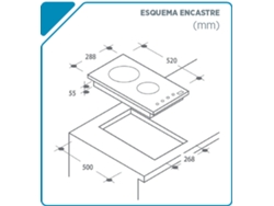 Placa de Vitrocerámica CANDY CDH30 Dominó (Eléctrica - 30 cm - Negro)