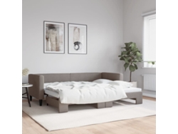 Sofá Cama Nido Tela Gris Taupe 80x200 Cm
