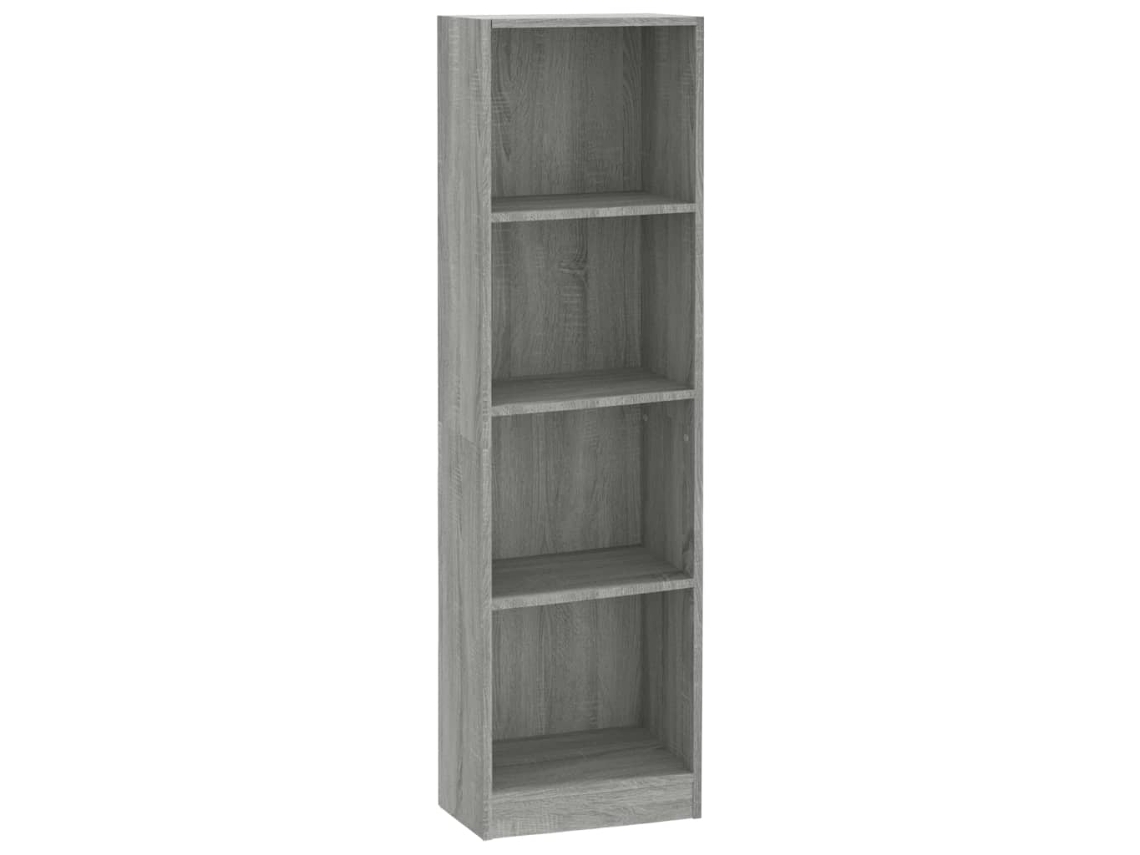Armario Para Libros VIDAXL Gris Madera contrachapada (40x24x143 cm)
