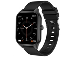 Reloj inteligente Yunzii con monitorización de frecuencia cardíaca, presión arterial y oxígeno en sangre, llamadas Bluetooth y pantalla grande - Negro