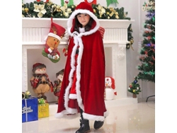 Omni-capa De Navidad Roja Popular Europea Americana Para Niños Unisex Talla M Estilo Navideño Largo Altura 150cm-170cm