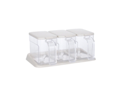 Juego De 3 Botes De Plástico Transparente Para Especias Con Cucharas Para La Cocina.