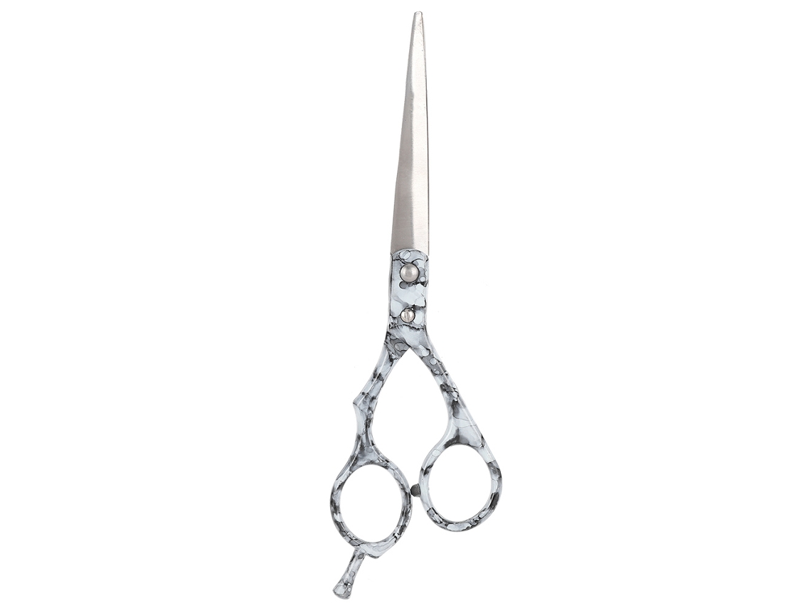 Tijeras De Peluquería Y Barbería De Aluminio Con Diseño De Mármol, Ergonómicas, Color Gris.