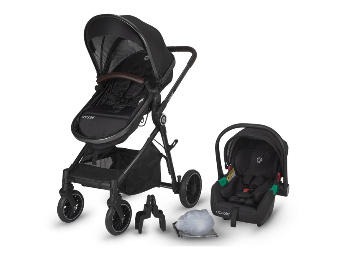 COCCOLLE Aug Diamond Black Cochecito de bebé convertible 3 en 1