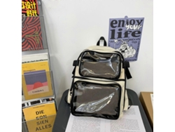 Mochila de gran capacidad para mujer, mochila escolar transparente para estudiantes y adolescentes, mochila informal para viajes y universidad.