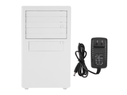Ventilador portátil blanco con aire acondicionado para el verano.