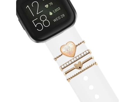 Correa Fitbit Versa 2 Pulsera con Adorno Cristal Blanco