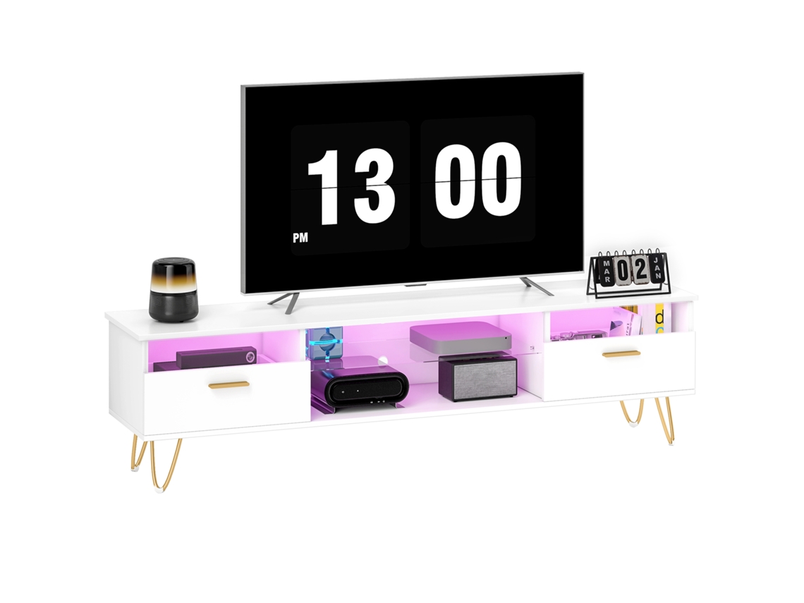 Soporte Tv Led Rgb 42-120 Pulgadas 160cm Blanco