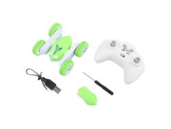 Ats-coche De Control Remoto 2.4ghz Con Volteo Doble Y Rotación 360 Grados, Juguete De Vehículo Rc Verde