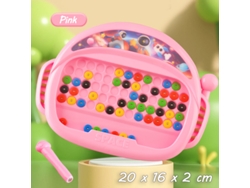 Tablero magnético Montessori rosa con cuentas, dibujo interactivo, bolígrafo, concentración y entrenamiento creativo para niños. Viewleaf