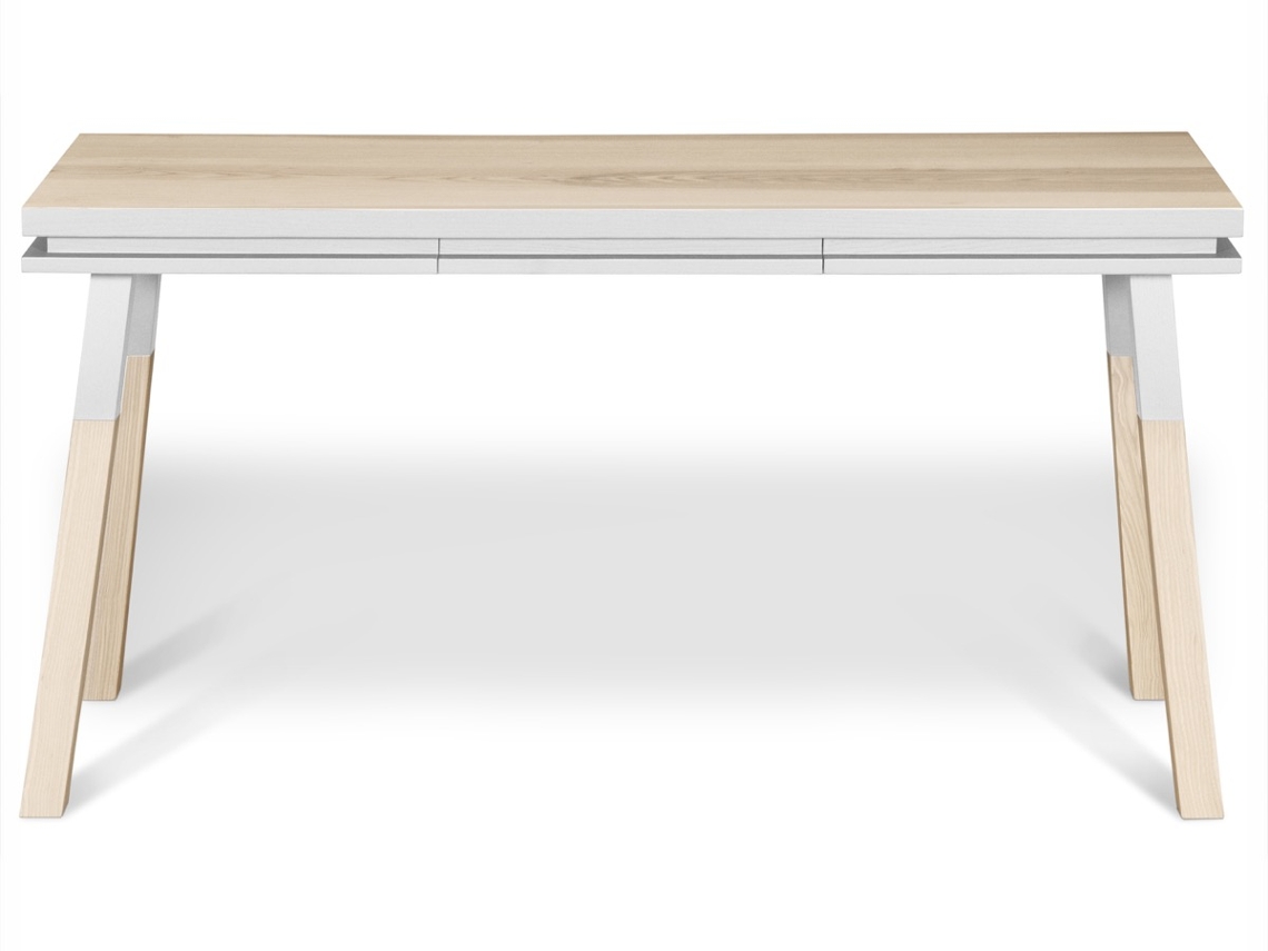 Escritorio MON PETIT MEUBLE FRANÇAIS Rectangular de Madera Maciza Con 1 Cajón 140 cm