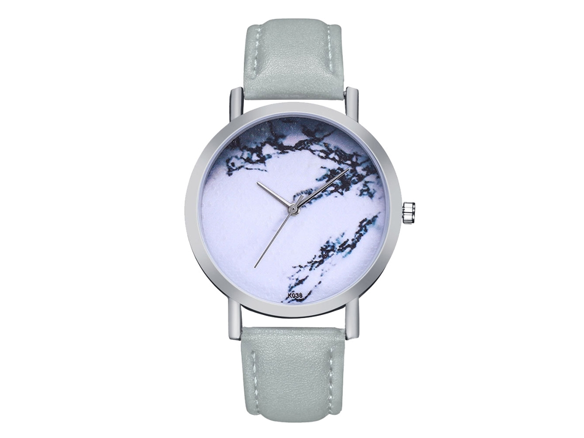Reloj De Pulsera De Cuarzo Unisex Con Correa De Cuero Pu Zhoulianfa (gris)