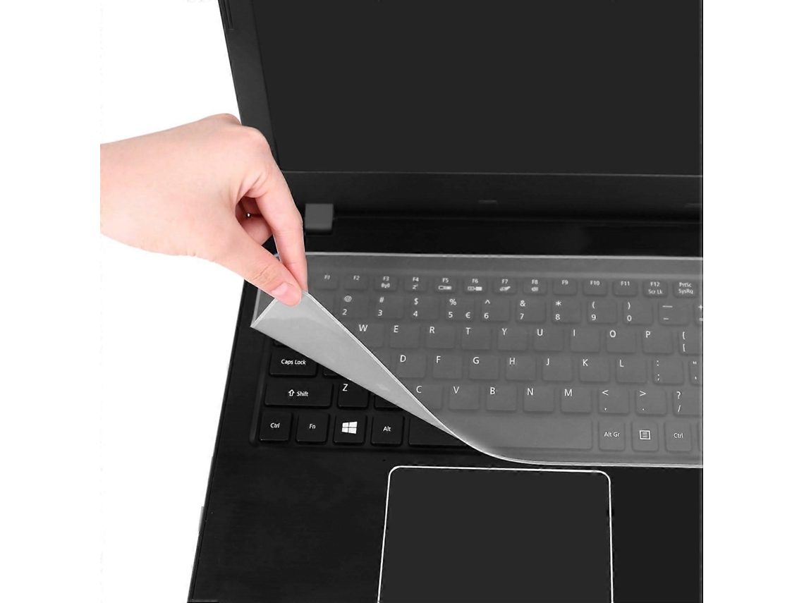 Funda universal para teclado de portátil de 15,6" con teclado numérico, silicona impermeable, transparente. Ly Ebike (37 x 13,5 cm)