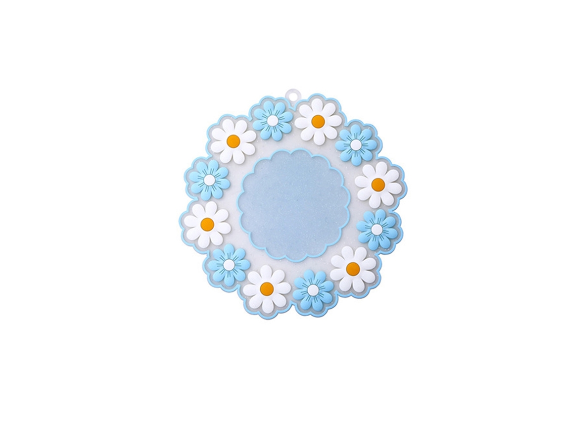 Posavasos aislante de silicona Baok para vasos Blue Daisy, impermeable y resistente a la grasa, con base resistente al calor para uso en la cocina.