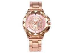 Reloj De Pulsera De Cuarzo Para Mujer Con Brazalete De Acero, Eslabones Degradados, Color Naranja.