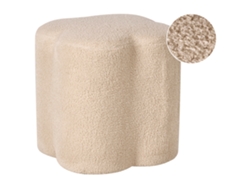 Beliani Puf Mancos de Bouclé Crema 41x35x44
