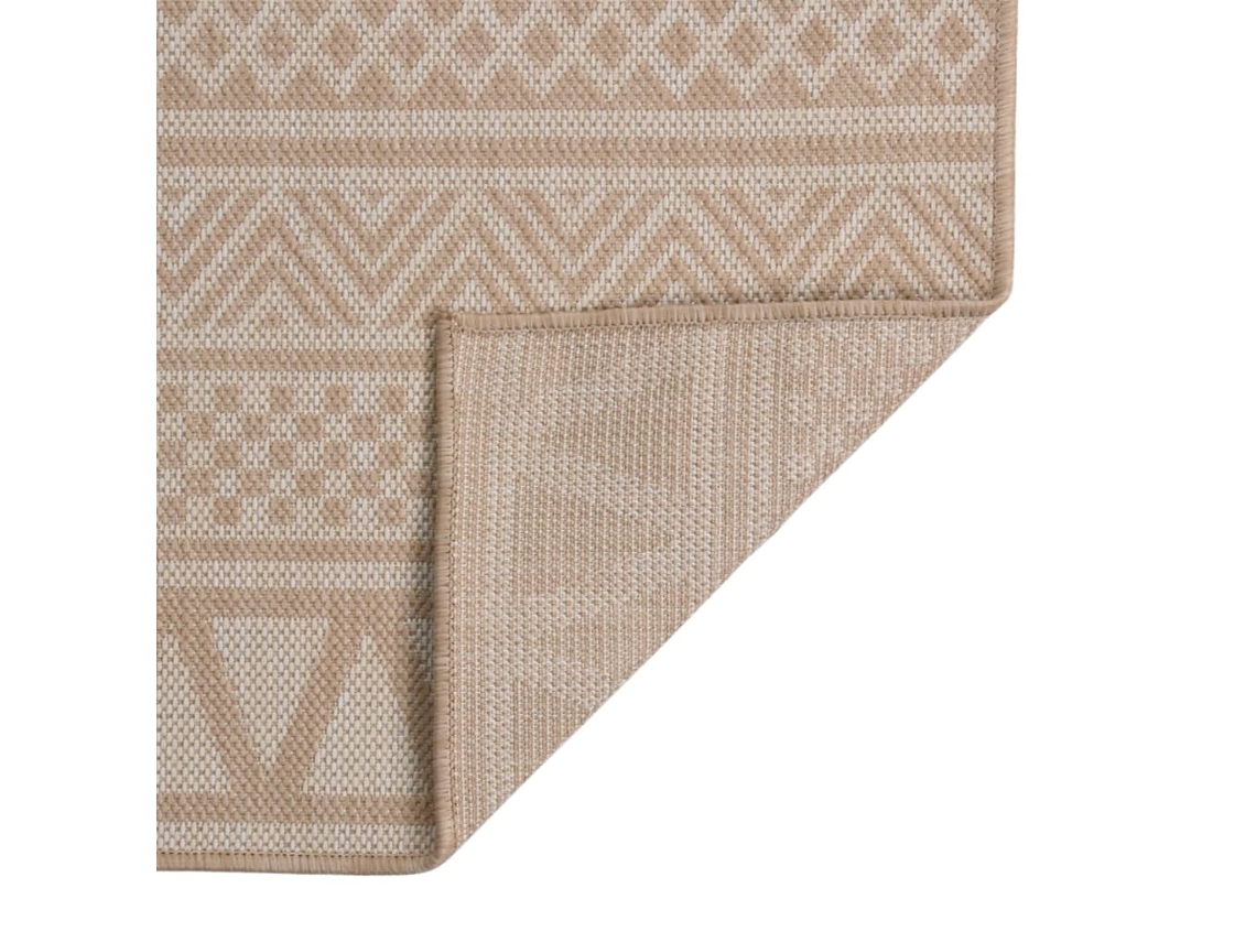 Alfombra De Exterior De Tejido Plano Rayas Marrones 200x280 Cm
