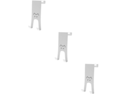 Juego de 3 ganchos metálicos para puerta, no requiere taladrar, organizador de abrigos.