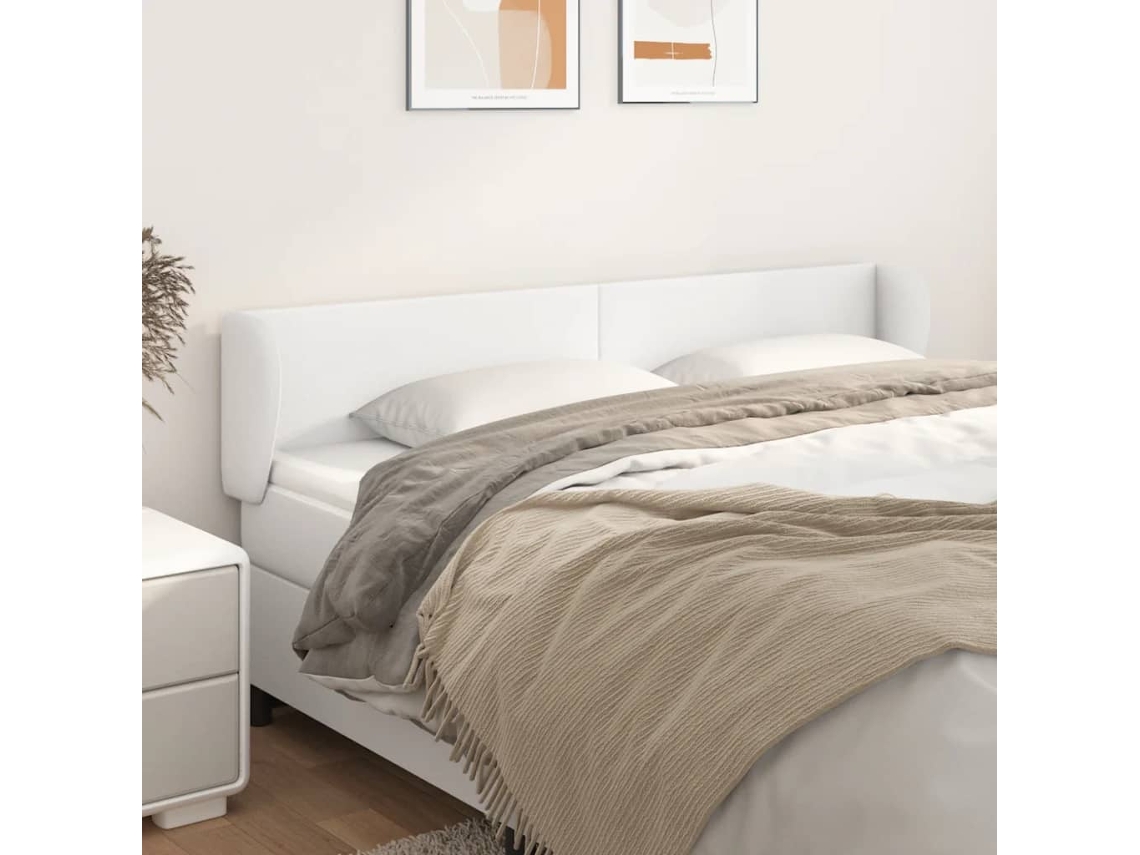 Cabecerocabecero De Camapanel De Cabecera De Cuero Sintético Blanco 163x23x78/88 Cm
