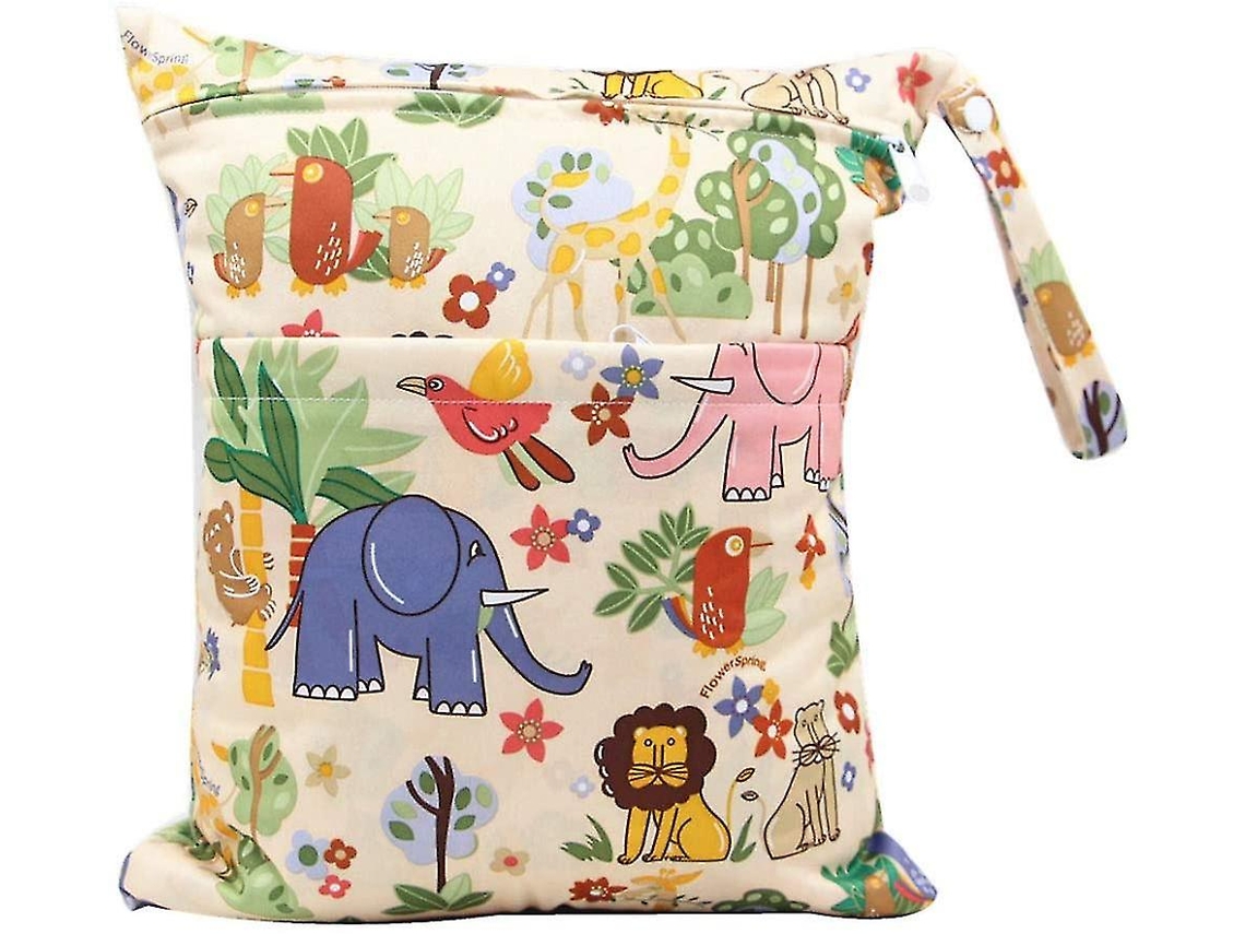 Bolsa De Pañales Reutilizable Impermeable Lavable Con Cremallera Organizador De Pañales De 30x36cm