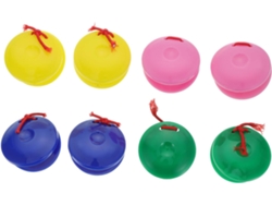 Juego De 8 Castañuelas De Plástico De Coloridoes Para Niños Y Niñas