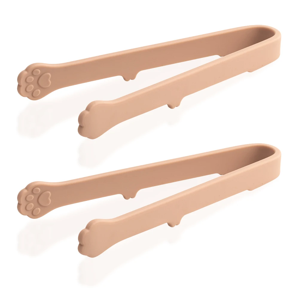 Mini pinzas antiadherentes para alimentos, fabricadas en silicona resistente al calor, pequeñas y portátiles. MDUG (rosa, 2 unidades)