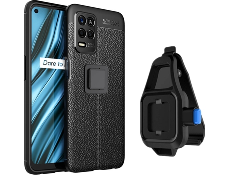 Funda Realme 8 5G Rugged Leather con Soporte de Cintura Negro