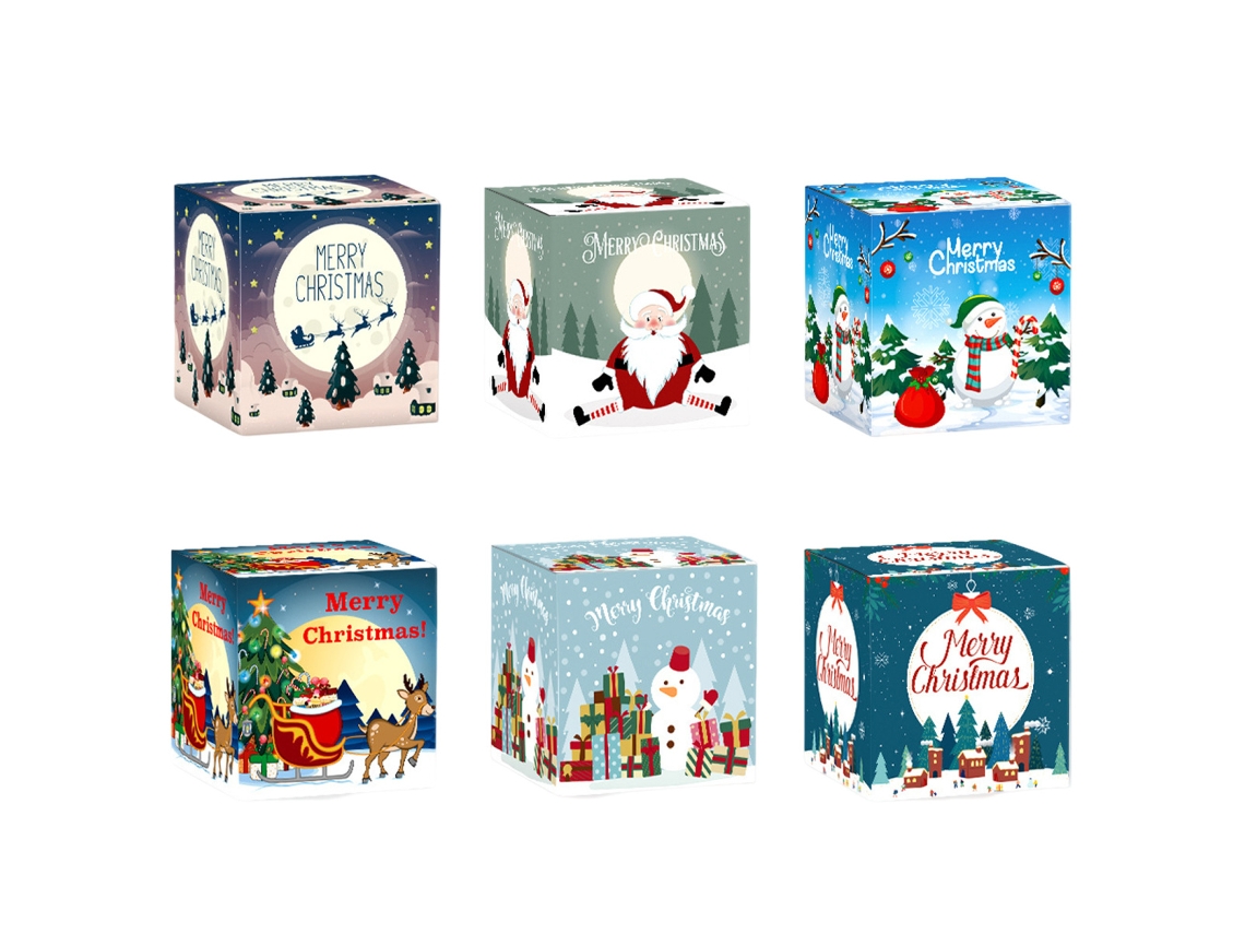 Cajas de regalo navideñas 3D, para dulces y galletas, papel TRUYUETY